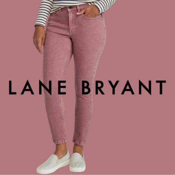🫦 Lane Bryant mauve super stretch, mid rise, skinny jeans plus size 28 nwt - Picture 3 of 8